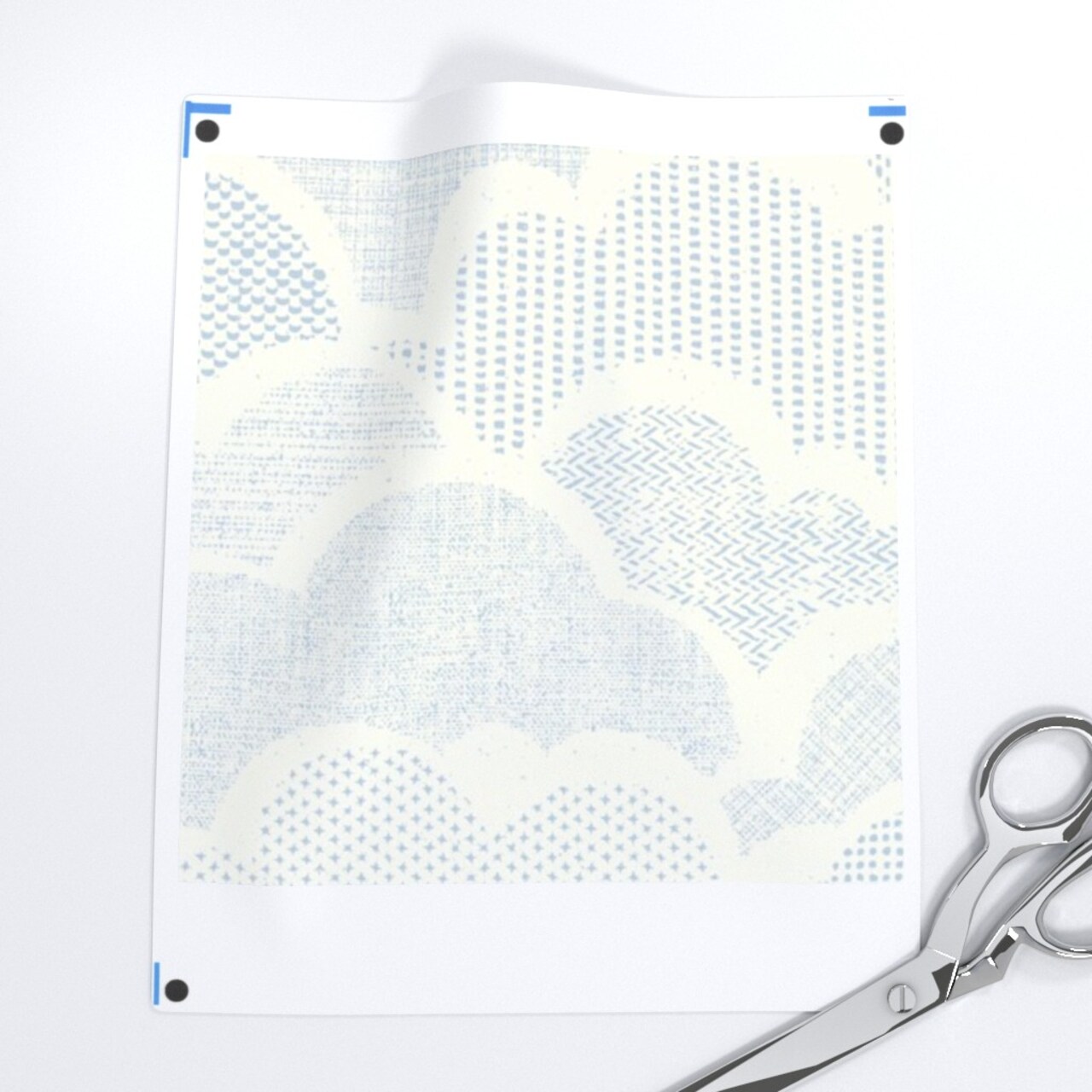 Cloudy Sky Pastel Pale Blue Nursery Fluffy Clouds Shabby Chic Distressed Custom Removable Wallpaper by Spoonflower Peel & Stick Wallpaper 2FT Wide